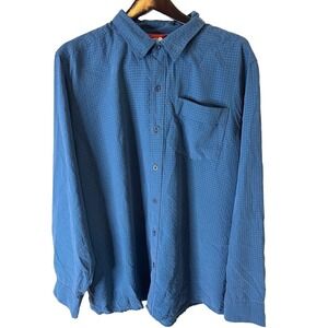 The North Face Mens‎ Button Down Long Sleeve Blue Plaid Shirt